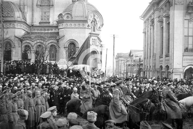 Occupation of Kharkov by the Volunteer Army of General Denikin, Russian Civil War, 1918. Artist: Unknown