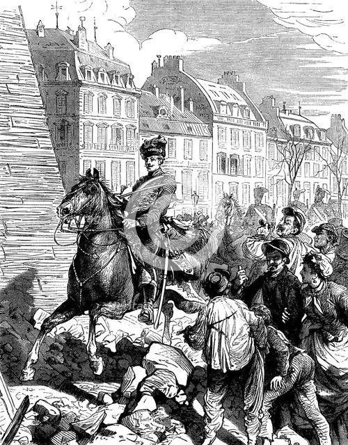 Occupation of Paris by the Germans after the Franco-Prussian War, February 1871 (c1880). Artist: Unknown