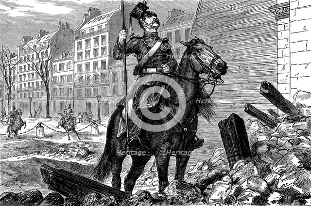 Occupation of Paris by the Germans after the Franco-Prussian War, March 1871. Artist: Unknown
