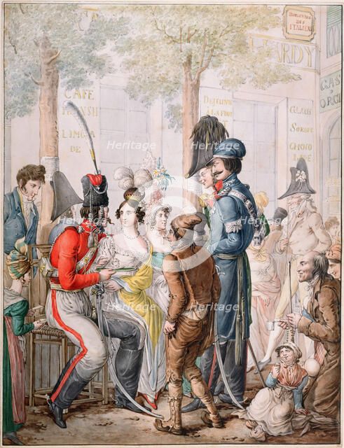 Occupation russe à Paris (Russian Cossacks in Paris, 1814), 1814-1817. Creator: Opiz, Georg Emanuel (1775-1841).