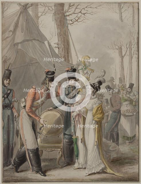 Occupation russe à Paris (Russian Cossacks in Paris, 1814), 1814-1817. Creator: Opiz, Georg Emanuel (1775-1841).