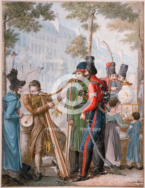 Occupation russe à Paris (Russian Cossacks in Paris, 1814), 1814-1817. Creator: Opiz, Georg Emanuel (1775-1841).