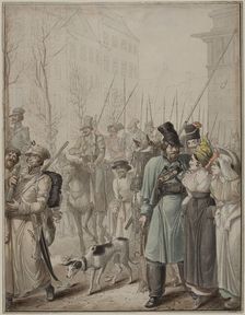 Occupation russe à Paris (Russian Cossacks in Paris, 1814), 1814-1817. Creator: Opiz, Georg Emanuel (1775-1841)