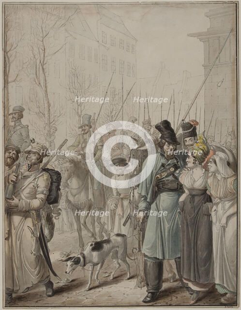 Occupation russe à Paris (Russian Cossacks in Paris, 1814), 1814-1817. Creator: Opiz, Georg Emanuel (1775-1841).