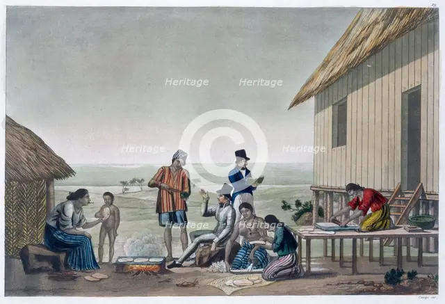 Occupations of the Agagna people, Mariana Islands, c1820-1839. Creator: Unknown.