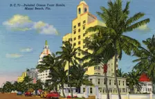 Ocean front hotels, Miami Beach, Florida, USA, 1941
