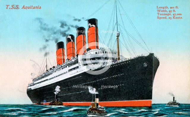 Ocean liner RMS 'Aquitania', 20th century. Artist: Unknown