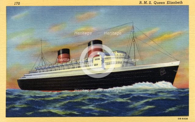 Ocean liner RMS 'Queen Elizabeth', 1940. Artist: Unknown