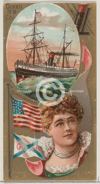 Ocean Steamship Company, from the Ocean and River Steamers series (N83) for Duke brand cig..., 1887. Creator: Unknown.