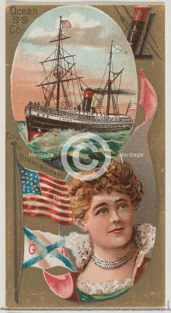 Ocean Steamship Company, from the Ocean and River Steamers series (N83) for Duke brand cig..., 1887. Creator: Unknown.