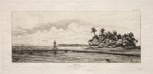 Oceania: Fishing near Islands with Palms in the Uea or Wallis Group, 1845, 1863. Creator: Charles Meryon (French, 1821-1868)