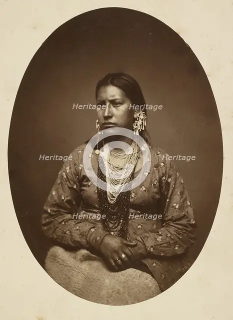 Oceti Sakowin Oyate Woman, 1860-1880. Creator: HH Whitney.
