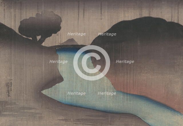 Ochanomizu in the Rain, mid-19th century. Creator: Utagawa Kuniyoshi.