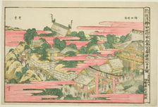 Ochanomizu in Kanda Mojin Shrine, Japan, c. 1811. Creator: Hokusai