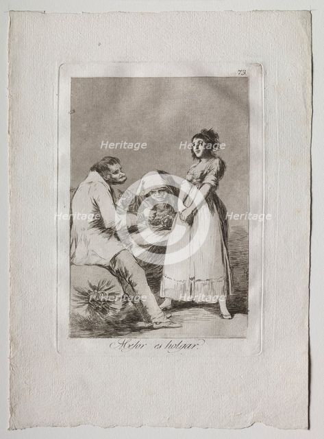 Ochenta Caprichos: It is Better to be Lazy, 1793-1798. Creator: Francisco de Goya (Spanish, 1746-1828).