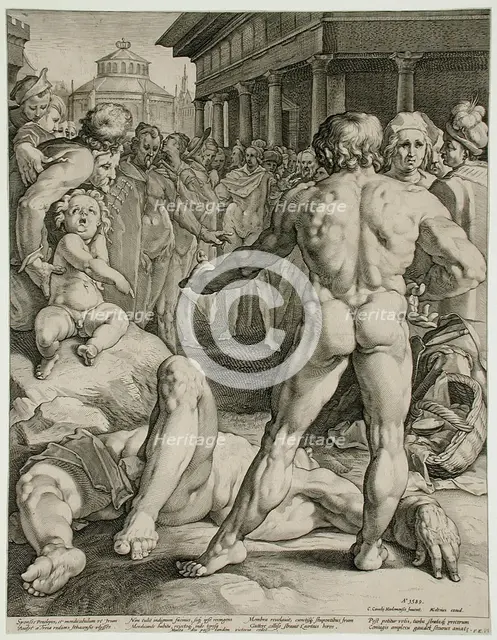 Odysseus Defeating Irus, 1589. Creator: Jan Muller.