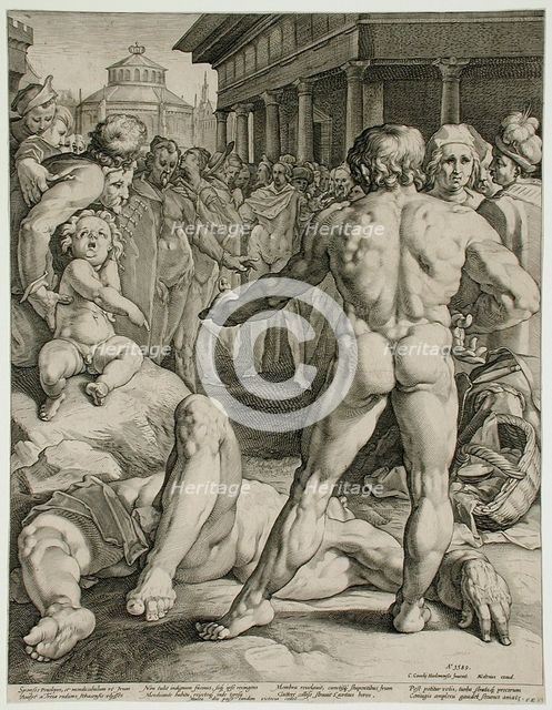 Odysseus Defeating Irus, 1589. Creator: Jan Muller.