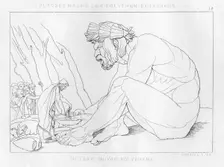 Odysseus drinking with Polyfemos, the cyclops, c1833. Creator: Unknown