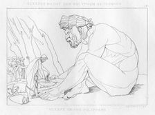 Odysseus drinking with Polyfemos, the cyclops, c1833. Creator: Unknown