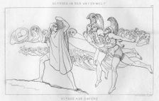 Odysseus in the underworld, c1833. Creator: Unknown
