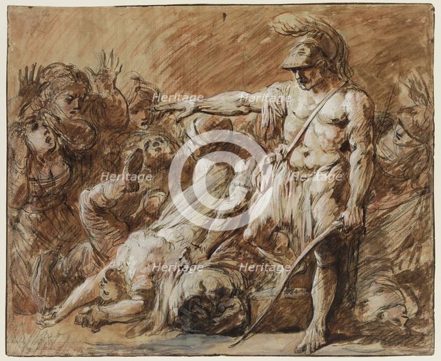 Odysseus Ordering Telemachus to Cleanse the Hall of the Dead, c1781. Creator: Jacques Gamelin.