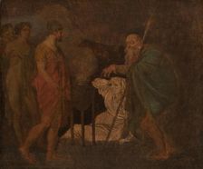 Odysseus Takes Counsel with Teiresias. From Homer´s Odyssey, 1809. Creator: Nicolai Abraham Abildgaard
