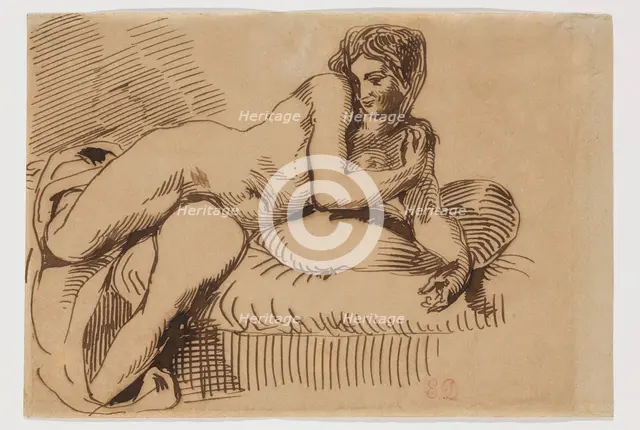 Odalisque, between early 19th and mid-19th century. Creator: Eugene Delacroix.