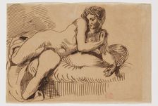 Odalisque, between early 19th and mid-19th century. Creator: Eugene Delacroix