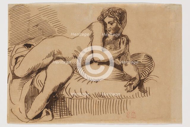 Odalisque, between early 19th and mid-19th century. Creator: Eugene Delacroix.