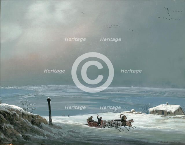 Odessa surroundings in winter, 1841. Creator: Bossoli, Carlo (1815-1884).