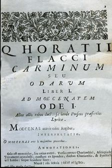 Odes, which were called Carmina by its author, cover of the 1727 Venice edition