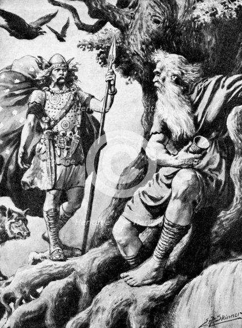 Odin (Wotan), Norse god, c19th century. Artist: Unknown