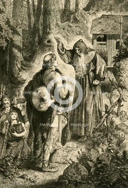 'Odoacer and the Monk Serverinus', (c5th century), 1890.   Creator: Unknown.