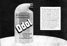...Odol has been proved the best for cleansing Mouth and Teeth, 1909. Creator: Unknown