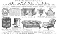 Oetzmann & Co., furniture, 1883. Creator: Unknown