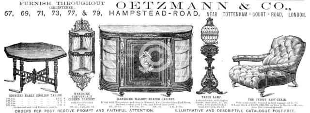 Oetzmann & Co., furniture, 1883.  Creator: Unknown.