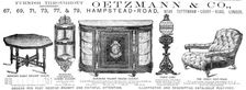 Oetzmann & Co., furniture, 1883. Creator: Unknown