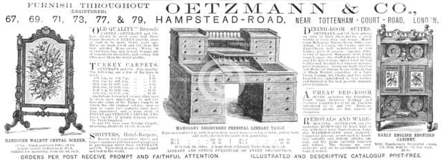 Oetzmann & Co., furniture, 1883.  Creator: Unknown.