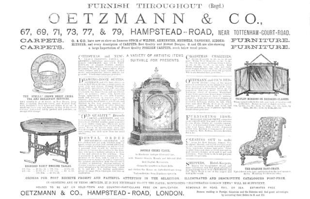 Oetzmann & Co., furniture, 1883.  Creator: Unknown.
