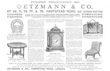 Oetzmann & Co., furniture, 1883. Creator: Unknown