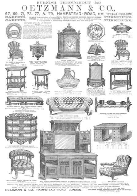 Oetzmann & Co, Furniture, 1883. Creator: Unknown.