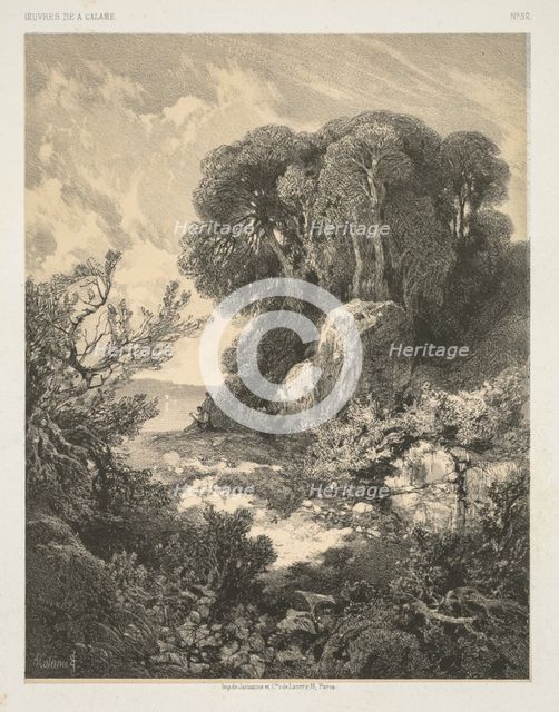 Oeuvres de A. Calame: No. 52. Creator: Alexandre Calame (Swiss, 1810-1864); F. Delarue, r. J.J. Rouseau, 18, Paris.