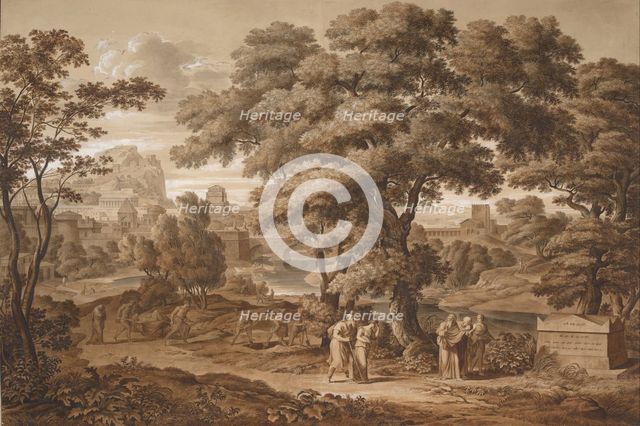 Oedipus and Antigone Leave Thebes, 1797. Artist: Koch, Joseph Anton (1768-1839)