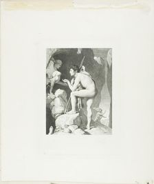 Oedipus and the Sphinx, 1867. Creator: Claude Ferdinand Gaillard