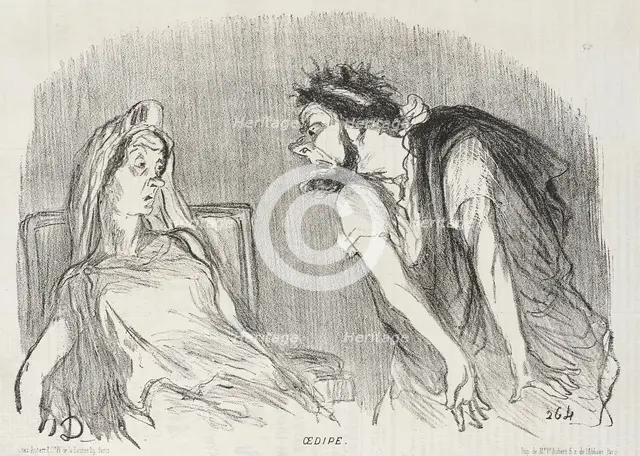 Oedipe, 1851. Creator: Honore Daumier.