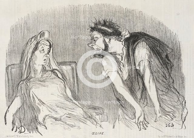 Oedipe, 1851. Creator: Honore Daumier.
