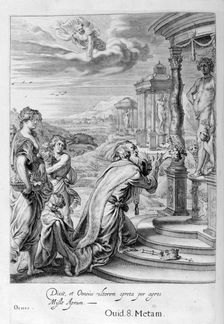 Oeneus, King of Calydon, having neglected Diana in a sacrifice is punished for his impiety, 1655. Creator: Unknown
