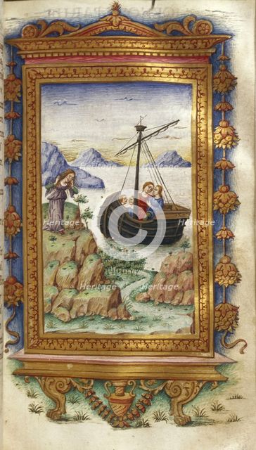 Oenone grieving at the sight of Paris with Helen (Illustration for The Heroides by Ovid), 1485-1499. Artist: Majorana, Cristoforo (active ca. 1480-1494)