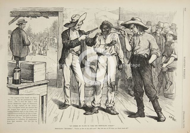 Of Course He Wants to Vote the Democratic Ticket, 1876. Artist: Frost, Arthur Burdett (1851-1928)