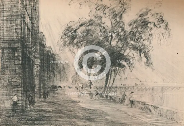 'Of all the streets of Paris the Seine is the most interesting', c1927, (1927). Artist: Henry Franks Waring.